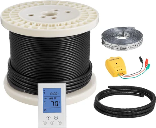 Miniatura 11 de VEVOR Tapete de calefacción de suelo, 30 pies cuadrados, sistema de calefacción eléctrica radiante en el suelo con termostato digital de detección