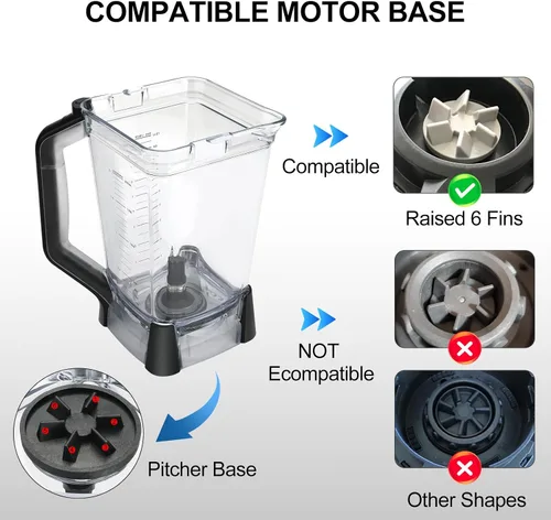 Miniatura 6 de Piezas de repuesto Ninja Blender, jarra de 72 onzas con tapa de bloqueo, vasos de licuadora Ninja Blenders compatibles con BL610, BL610BRN, BL610C