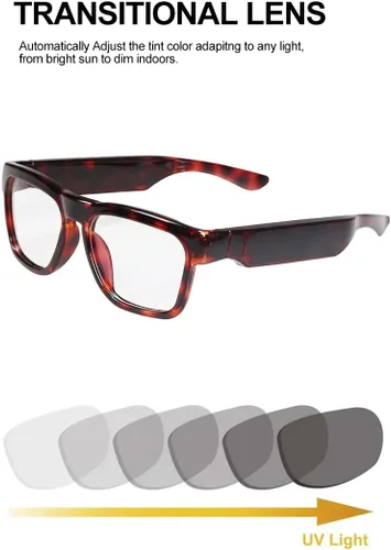 Miniatura 4 de OhO - Lentes de sol inteligentes, 128G MP3 Bluetooth con altavoz de oreja abierta, para deportes en interiores y exteriores, protección UV