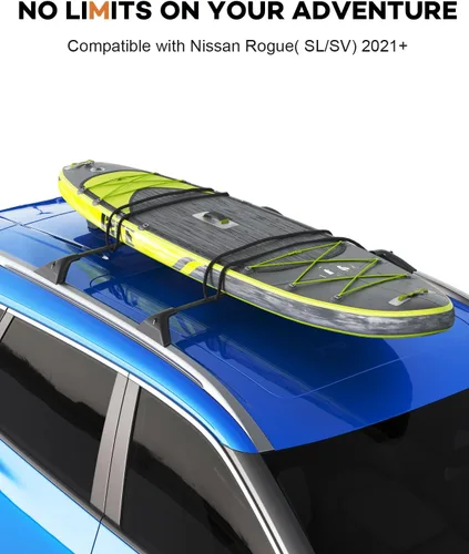 Miniatura 7 de Wonderdriver Barras Transversales de Techo Bloqueables 260lb Compatibles con Nissan Rogue 2021-2026 (con Rieles de Techo Empotrados), Rieles