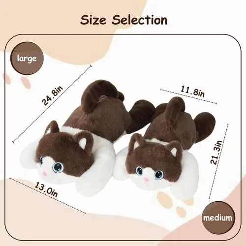 Miniatura 4 de GILFWM Animales de peluche con peso de gato - 21.3" Almohada de juguete linda, regalos de peluche para niños, niñas y adultos, 3 lbs, felpa suave