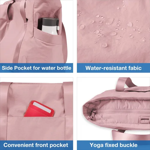 Miniatura 5 de BAGSMART Bolso de mano grande para mujer, bolso de hombro con asa superior con hebilla para esterilla de yoga para gimnasio, trabajo, escuela