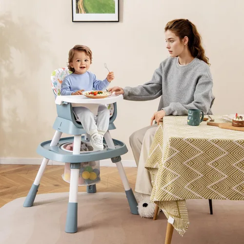 Miniatura 2 de HONEY JOY Silla alta 16 en 1 para bebé, silla alta convertible para bebés y niños pequeños/asiento elevador/centro de actividades con juguetes, mesa