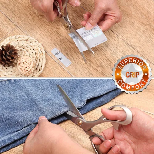 Miniatura 7 de Tijeras de tela de 8.5 pulgadas, tijeras de costura resistentes, cortadoras de sastre de costura, ultra afiladas, de acero inoxidable, para el hogar