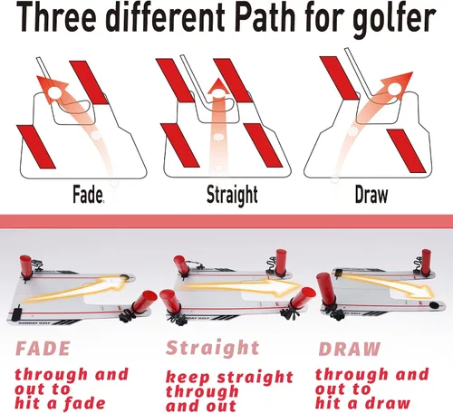 Miniatura 2 de Ayuda de entrenamiento de swing de golf, mejora tu swing gira y golpea la pelota de golf para practicar la línea recta de desvanecimiento y dibujo