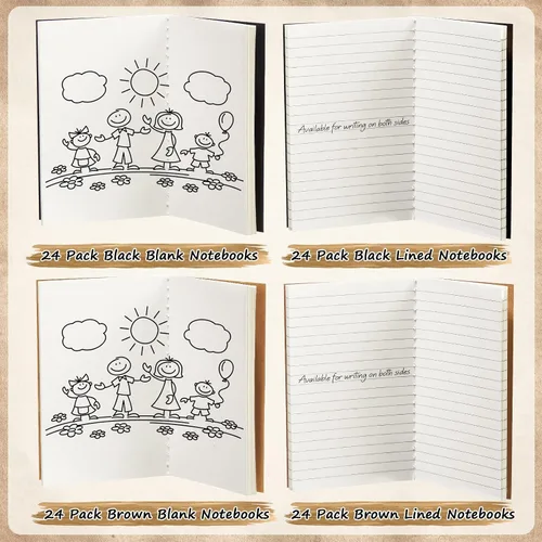 Miniatura 3 de Mimorou 96 cuadernos pequeños a granel de 3.5 x 5.5 pulgadas, cuadernos pequeños con rayas y en blanco para viajeros, estudiantes, regalos