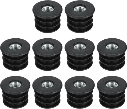 Miniatura 11 de Uxcell 4 piezas de insertos roscados M8 para tubo redondo de 0.748 in/0.75 pulgadas, insertos de plástico negro para tapas de extremos de silla