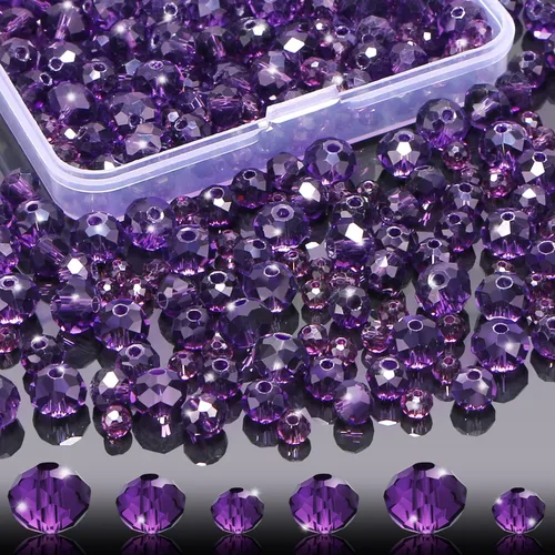 560 cuentas de cristal facetadas Rondelle, cuentas espaciadoras de cristal para manualidades, pulseras, dijes, campanillas de viento, 0.236/0.315