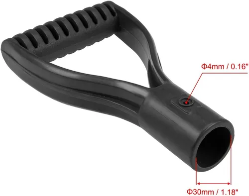 Miniatura 2 de uxcell Mango de agarre en D, 1.181 in de diámetro interior de PVC para excavar herramienta rastrillo negro 2 unids