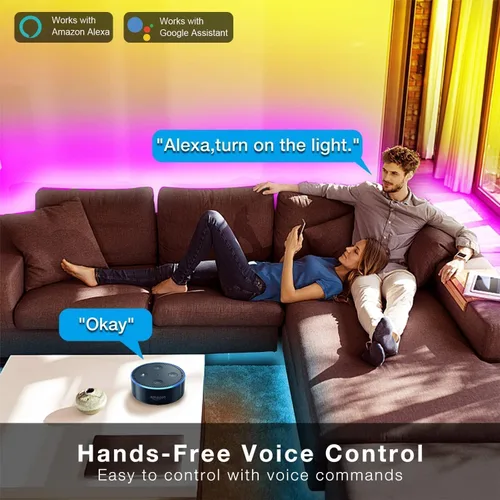 Miniatura 2 de DAYBETTER Kit de tiras de luz LED RGB compatible con Alexa y Google Assistant, tira de luces LED WiFi inteligentes para dormitorio, habitación