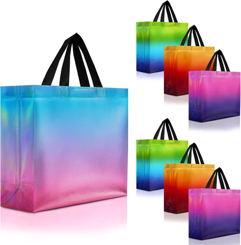 Miniatura 47 de Nush Nush Bolsas de regalo de color azul aguamarina de gran tamaño – Juego de 30 bolsas de regalo azul claro brillante con asas a granel – Bolsa
