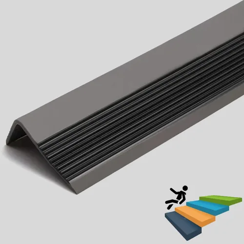 Miniatura 9 de Borde de escalera de 32 pulgadas, borde de goma negro, borde de escalera de vinilo autoadhesivo para escalera, protector de borde de escalera