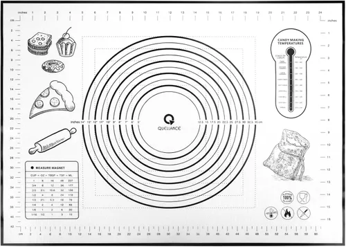 Miniatura 14 de Tapete de silicona para pastelería, antideslizante, con medición, para fondant, masa rodante, masa de pastel, pizza y galletas, forro para horno