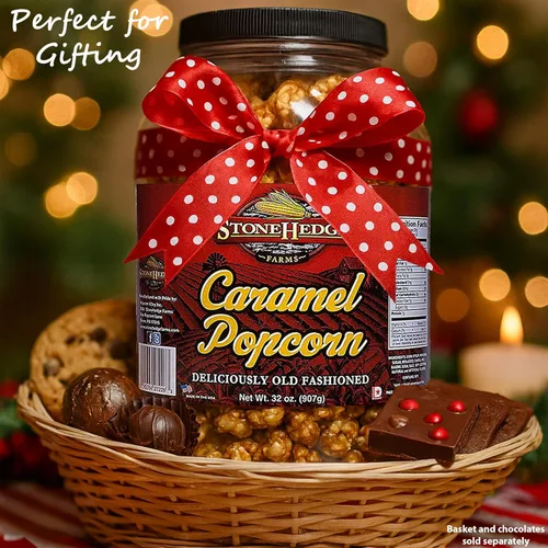 Miniatura 7 de StoneHedge Farms Palomitas de maíz gourmet de caramelo - Deliciosamente antiguas de 32 onzas. ¡Bañera alta! - Fabricado en los Estados Unidos