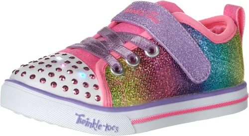 Skechers Tenis unisex con lentejuelas brillantes y brillantes para niños, Ombre