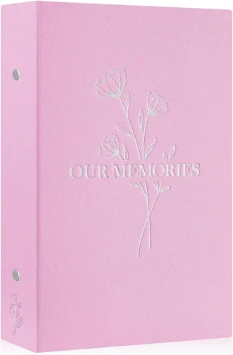 Miniatura 17 de Lanpn Álbumes de fotos pequeños de 4 x 6 pulgadas, 50 imágenes, paquete de 2 unidades, mini capacidad de lino Our Memories, juego de bolsillos