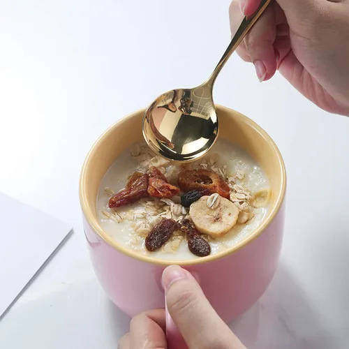 Miniatura 7 de TeenFighter Taza grande de porcelana de avena - 23 onzas (680mL) Taza de café ancha, taza para el desayuno y tazón de sopa, apta para microondas
