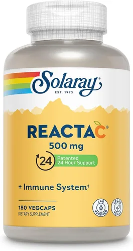 Miniatura 7 de SOLARAY Reacta-C con vitamina C 500 mg - 200 mg concentrado de bioflavonoide, vitaminas de defensa inmunológica - Suplemento patentado de apoyo
