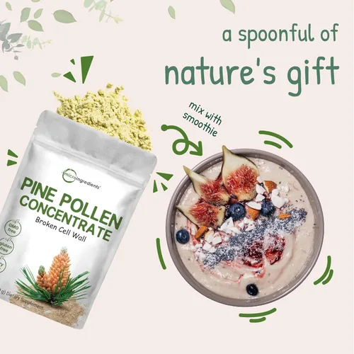 Miniatura 5 de Micro Ingredients Polvo de Polen de Pino Puro, 6 Onzas, Cosecha Silvestre y Pared Celular Rota, Apoya la Salud del Sistema Inmunológico, Aumenta