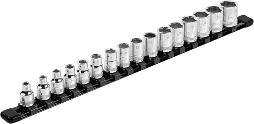 Miniatura 12 de ARES 70204 - Organizador de enchufes de aluminio de 3 piezas, rieles de enchufe de 1/4 pulgadas, 3/8 pulgadas y 1/2 pulgadas con capacidad para 48