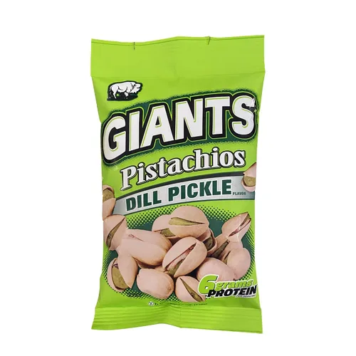 GIANTS - Pistachos de pepinillo con eneldo, bocadillos saludables, paquetes individuales de pistachos In Shell, aperitivo alto en proteínas,