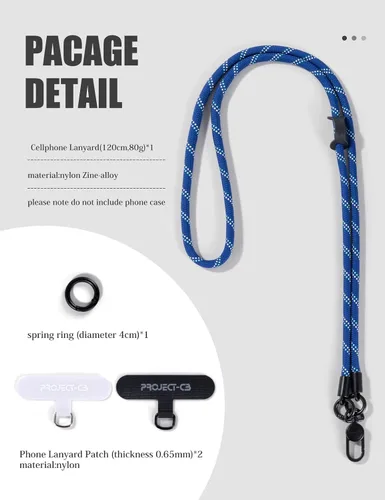 Miniatura 7 de 1 cordón para teléfono, 2 lengüetas para teléfono, cordones para teléfono celular alrededor del cuello, cordón de cuerda, correa universal ajustable