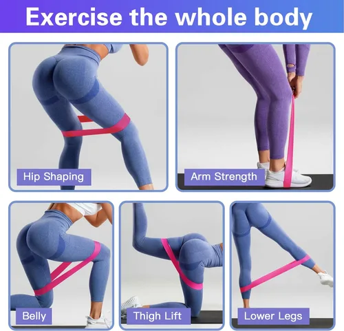 Miniatura 6 de Bandas de resistencia, bandas de ejercicio ishphso bandas de resistencia para entrenamiento, bandas elásticas para mujeres, hombres, niños, pilates