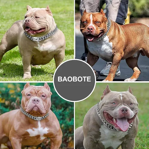 Miniatura 7 de BAOBOTE Collar de cadena dorada para perro, collar de cadena de metal para caminar con diseño de hebilla segura, collar de cadena de eslabones