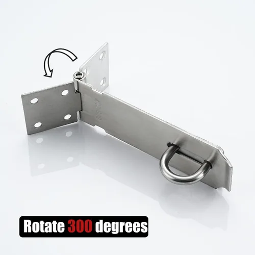 Miniatura 5 de JQK Cerrajo de puerta con candado, de acero inoxidable de 5 pulgadas, paquete de seguridad con cierre de cerrojo, acabado cepillado, 4
