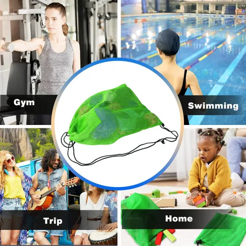 Miniatura 42 de GSE Games & Sports Expert Bolsa de malla con cordón para béisbol, pelotas de pickleball, pelotas de golf, gimnasio, equipo de natación, lavandería