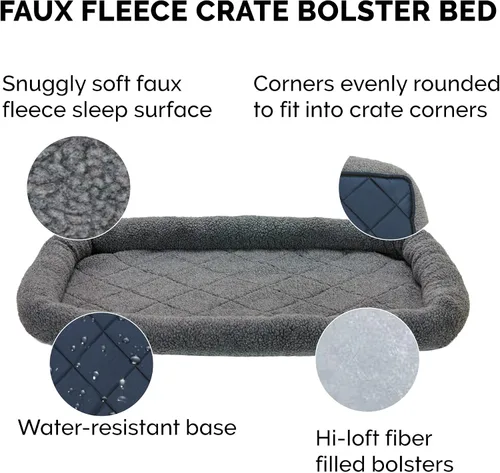 Miniatura 4 de Furhaven Cama para Perros para Perros Grandes/Medianos, 100% Lavable, Dimensionada para Adaptarse a Jaulas - Almohadilla de Jaula con Borde de Forro