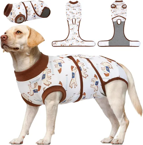 Miniatura 21 de Kuoser Traje de cirugía para perro, cómodo traje de recuperación para perros hembras para cirugía, mameluco protector posoperatorio, alternativa