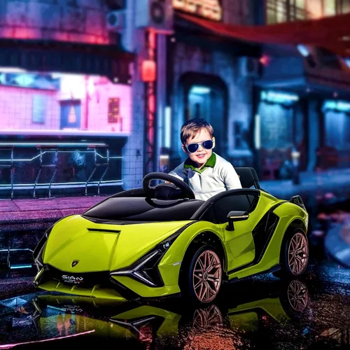 Miniatura 2 de Aosom 12 V Auto de paseo Lamborghini SIAN con licencia, automóvil eléctrico con batería para niños con control remoto, bocina, música y faros