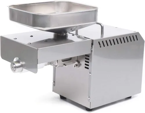 Miniatura 4 de Máquina de prensa de aceite automática comercial, fabricante de aceite de semilla de acero inoxidable de prensa en frío de 600 W, temperatura