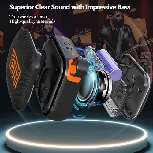 Miniatura 2 de Altavoz Bluetooth portátil, altavoz Bluetooth portátil inalámbrico con radio FM BT5.3 TF tarjeta USB, sonido estéreo TWS emparejamiento, altavoz