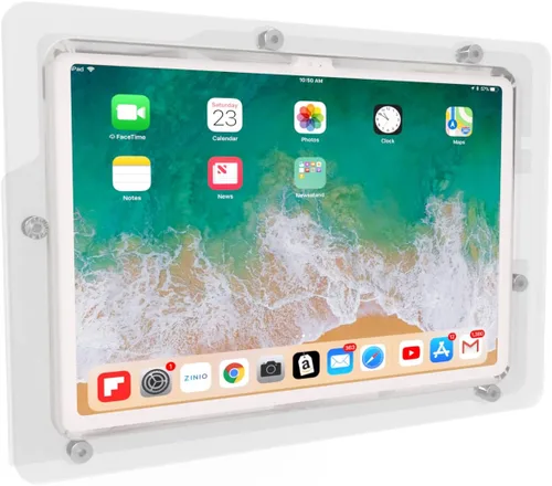 Miniatura 18 de Carcasa VESA acrílica antirrobo para Apple iPad mini 4/5 de 8 pulgadas con kit de montaje en pared y cable de carga en ángulo de 90 grados