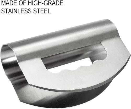 Miniatura 2 de Cuchillo picador de ensalada con cubierta protectora, cortador de ensalada de acero inoxidable, cuchillo de corte de doble hoja, picador de ensalada