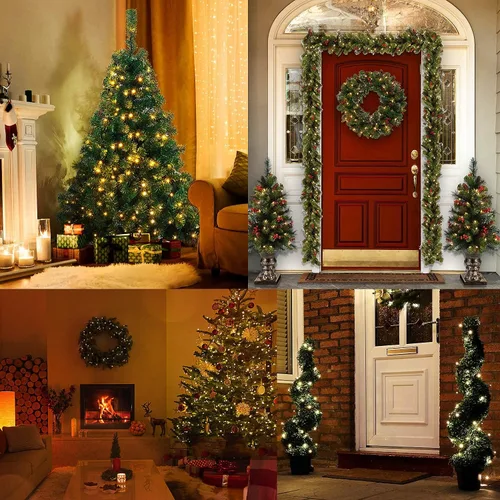 Miniatura 7 de Luces de Navidad - Tiras de luces operadas con batería de 50 luces LED, mini luces con temporizador automático y 8 modos de iluminación para corona