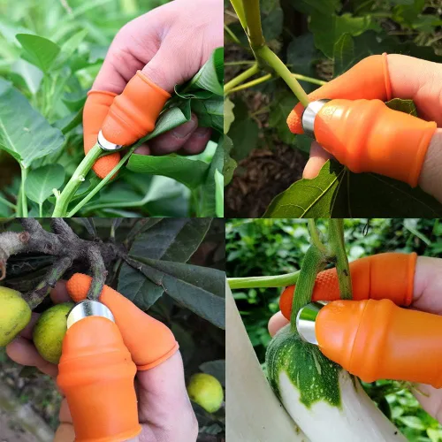 Miniatura 7 de YBB Herramienta de recolección de cuchillos de silicona para el pulgar de jardinería, herramienta de recolección de frutas para plantas de dedo