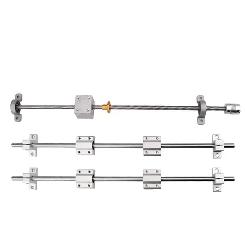 Miniatura 2 de [Paquete de 16 piezas] Kit de tornillo de avance T8 de 150 mm / 5.9 pulgadas, 2 x guía de eje de varilla de movimiento lineal, 4 piezas de bloques
