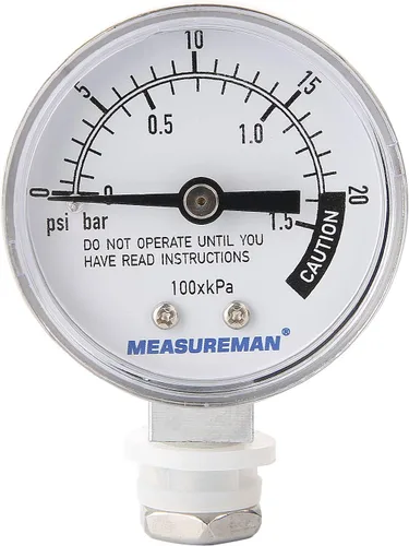 Medidor de olla a presión de acero inoxidable MEASUREMAN, medidor para esterilizador de presión, medidor de presión de vapor, esfera de 2", montaje