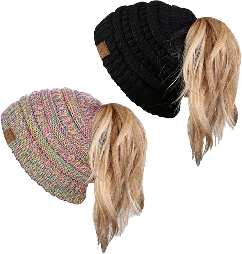 Miniatura 49 de Funky Junque - Gorro para mujer con ranura para cola de caballo