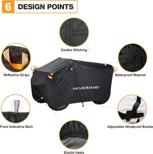 Miniatura 2 de NEVERLAND Cubierta para ATV Impermeable de Servicio Pesado Cubierta para Vehículo de 4 Ruedas Cubierta para Quad Resistente a Todas las Condiciones