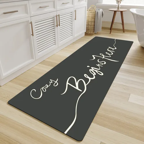 Miniatura 22 de MontVoo -Alfombra de baño, antideslizante, súper absorbente, resistente a las manchas, de secado rápido, delgada, para baño, suelo, bañera, tocador