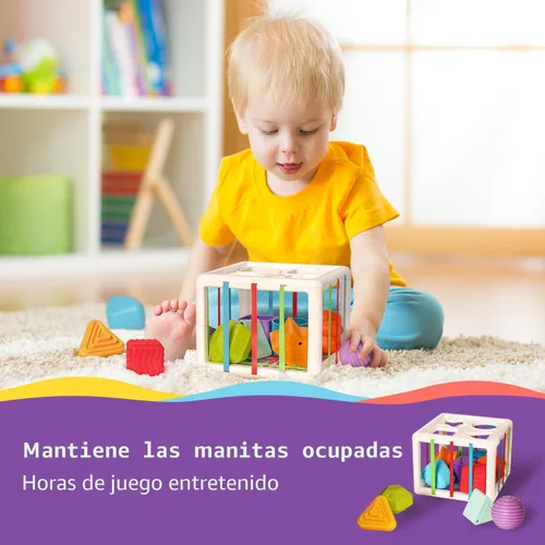 Miniatura 7 de LiKee Juguetes Montessori para niños de 1 año y más, clasificador de formas,10 bloques para el desarrollo sensorial y las habilidad motoras finas