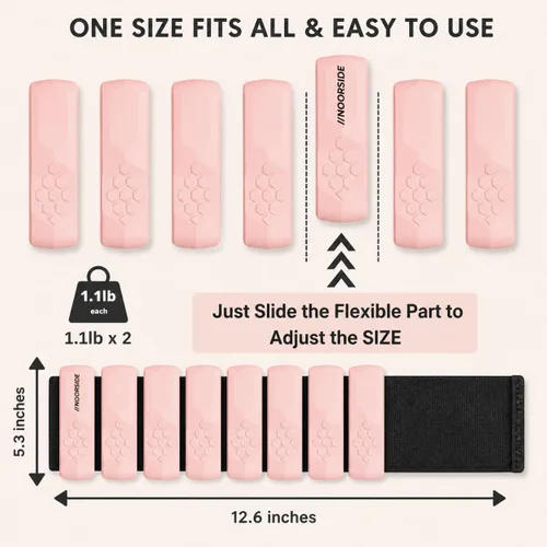 Miniatura 5 de Pesas de tobillo y muñecas Adujstable para mujeres y hombres Juego de 2 (1.1 libras cada una) Talla única Perfecto para caminar, correr, Rosa