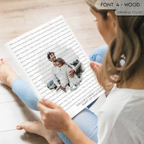 Miniatura 4 de SANTANNA Letras de música personalizadas, impresiones artísticas para decoración de pared (amor clásico y aniversario de canción favorita)
