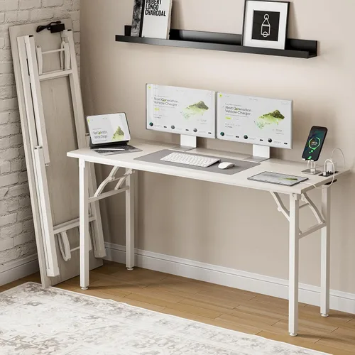 Miniatura 14 de Frylr Pequeño escritorio plegable para computadora, mesa portátil de 35.8 pulgadas para manualidades y estudio, escritorio ligero para espacios