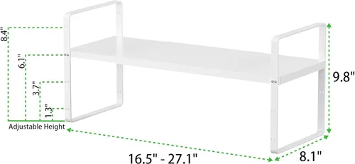 Miniatura 2 de Estante de almacenamiento expandible apilable para cocina, baño, despensa, armario de especias, encimera, escritorio de oficina en casa, resistente