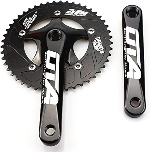 CYSKY Juego de Bielas de Una Sola Velocidad E-Bike 170mm 130 BCD 48T/53T/56T/58T/60T Juego de Bielas Cónico Cuadrado para Bicicleta Plegable E-Bike
